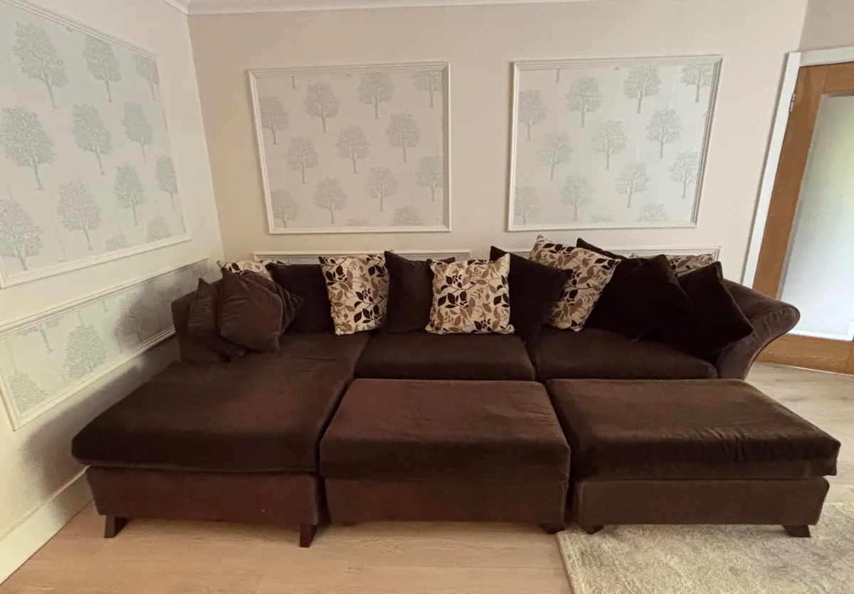 Modular Corner Sofa with two footstools - Image 1