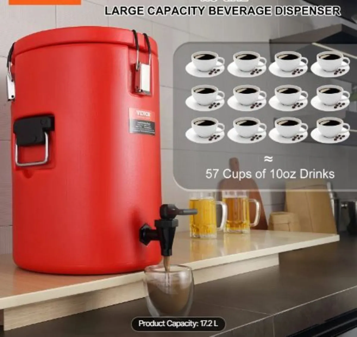 Stainless Steel Insulated Beverage Dispenser - Image 1