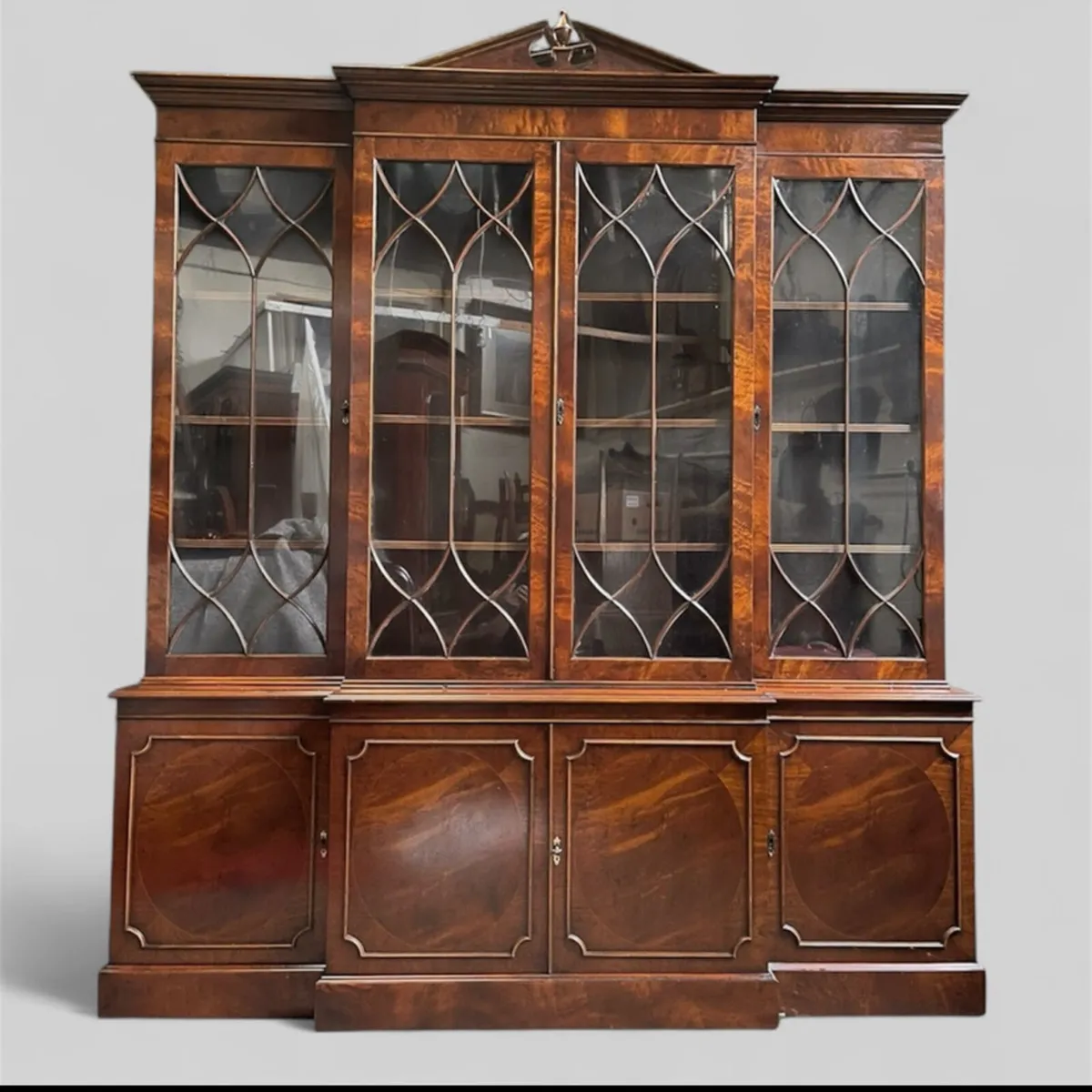 Irish mahogany library bookcase - Image 1