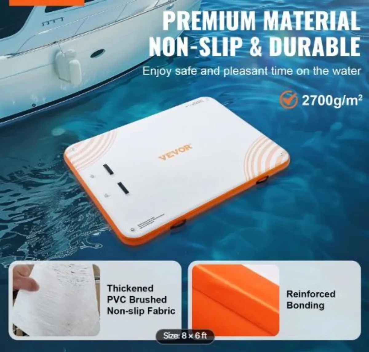 Inflatable Floating Dock, 8 x 6FT Inflatable - Image 2
