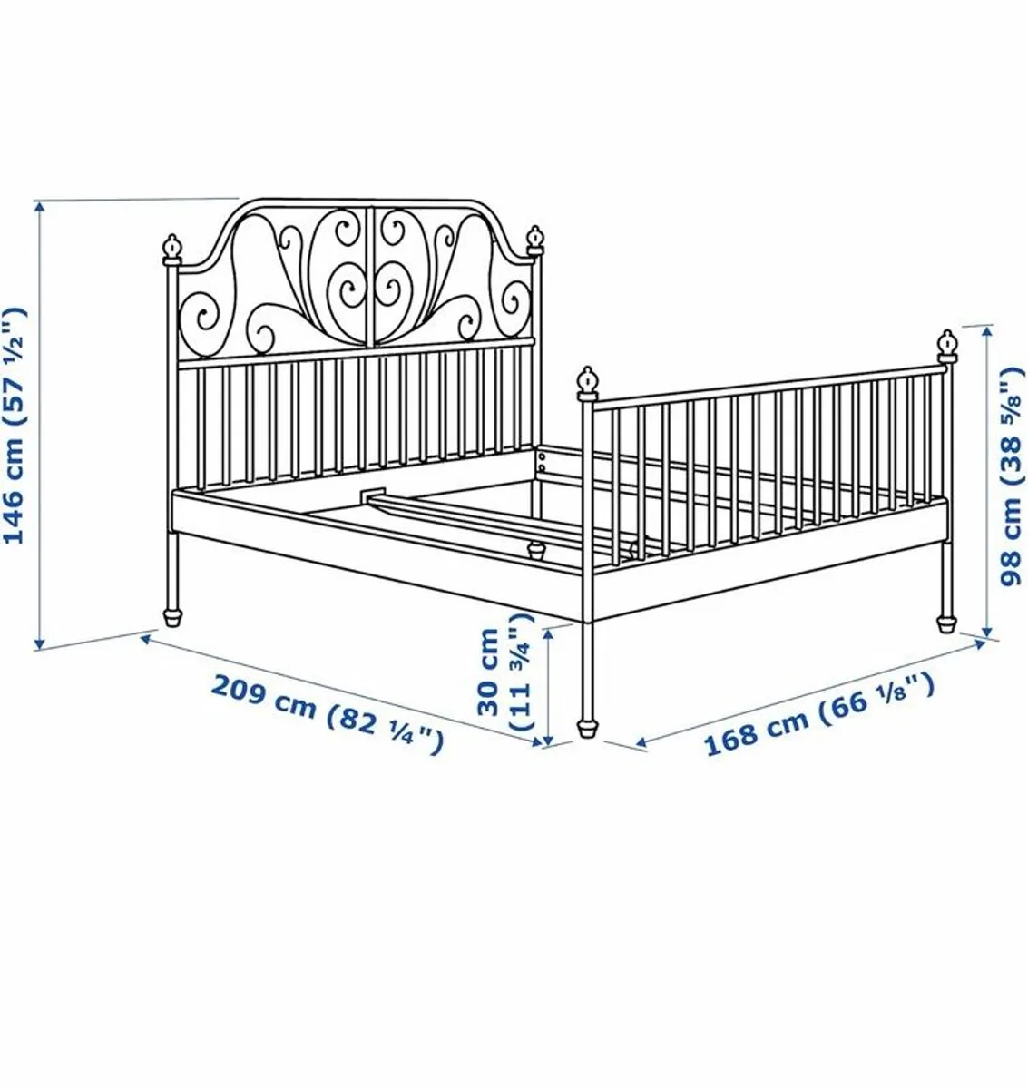 King size bed frame and mattress - Image 4