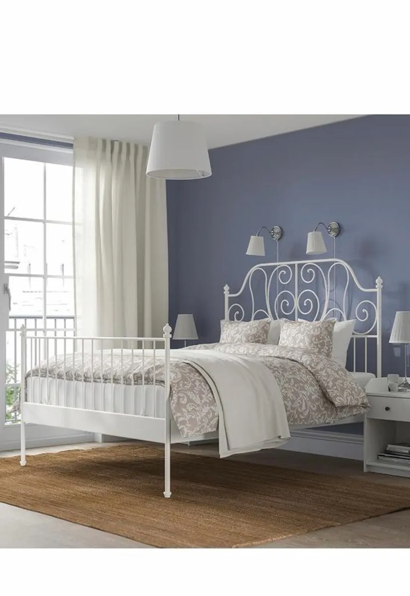King size bed frame and mattress - Image 1