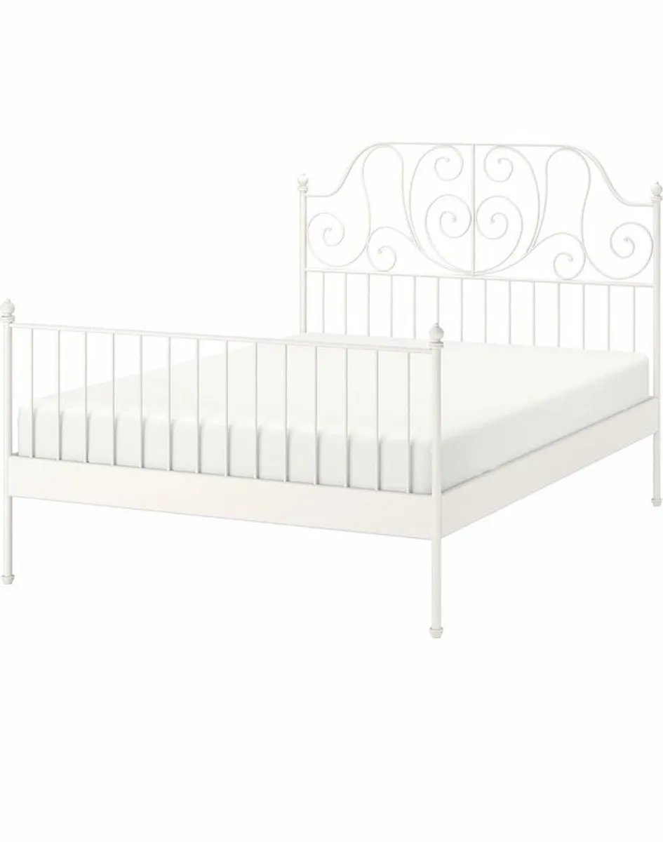 King size bed frame and mattress - Image 3