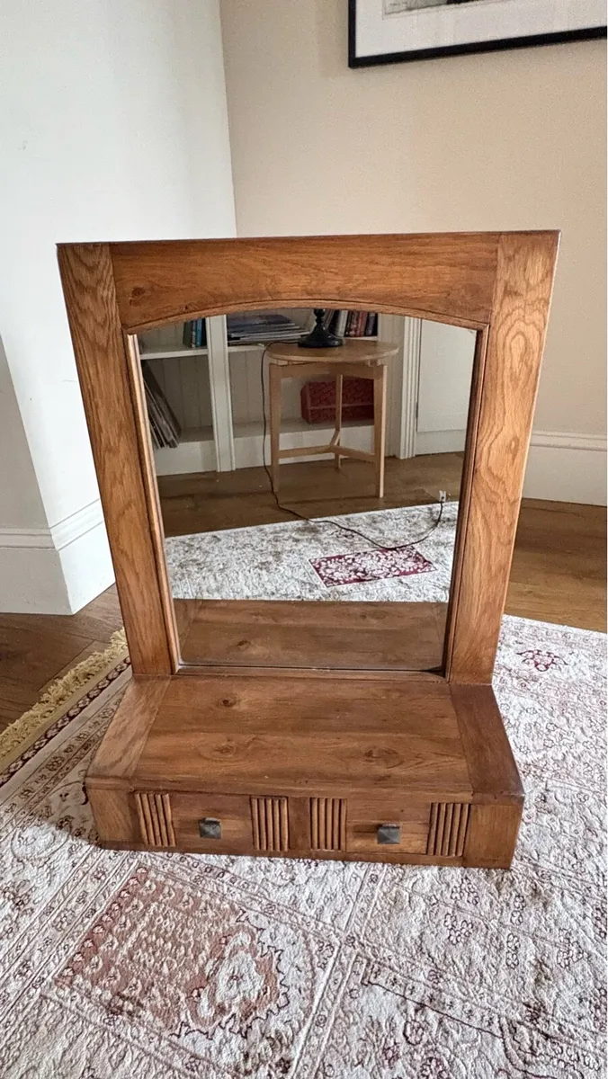 Solid wood vanity mirror - Image 1