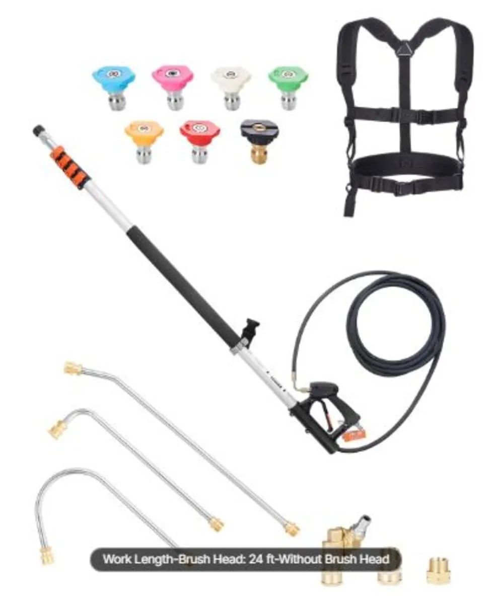 Pressure Washer Telescoping Wand, 24 ft, 4000 psi, - Image 1