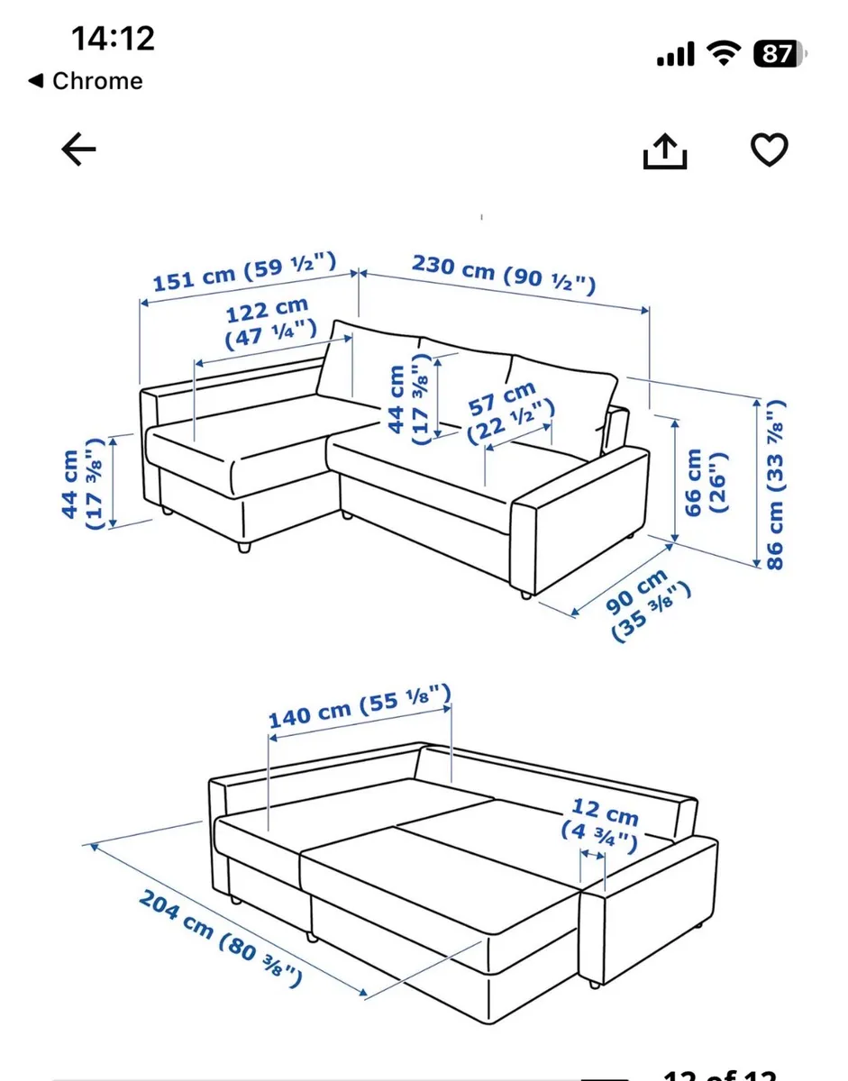 IKEA sofa bed - Image 3