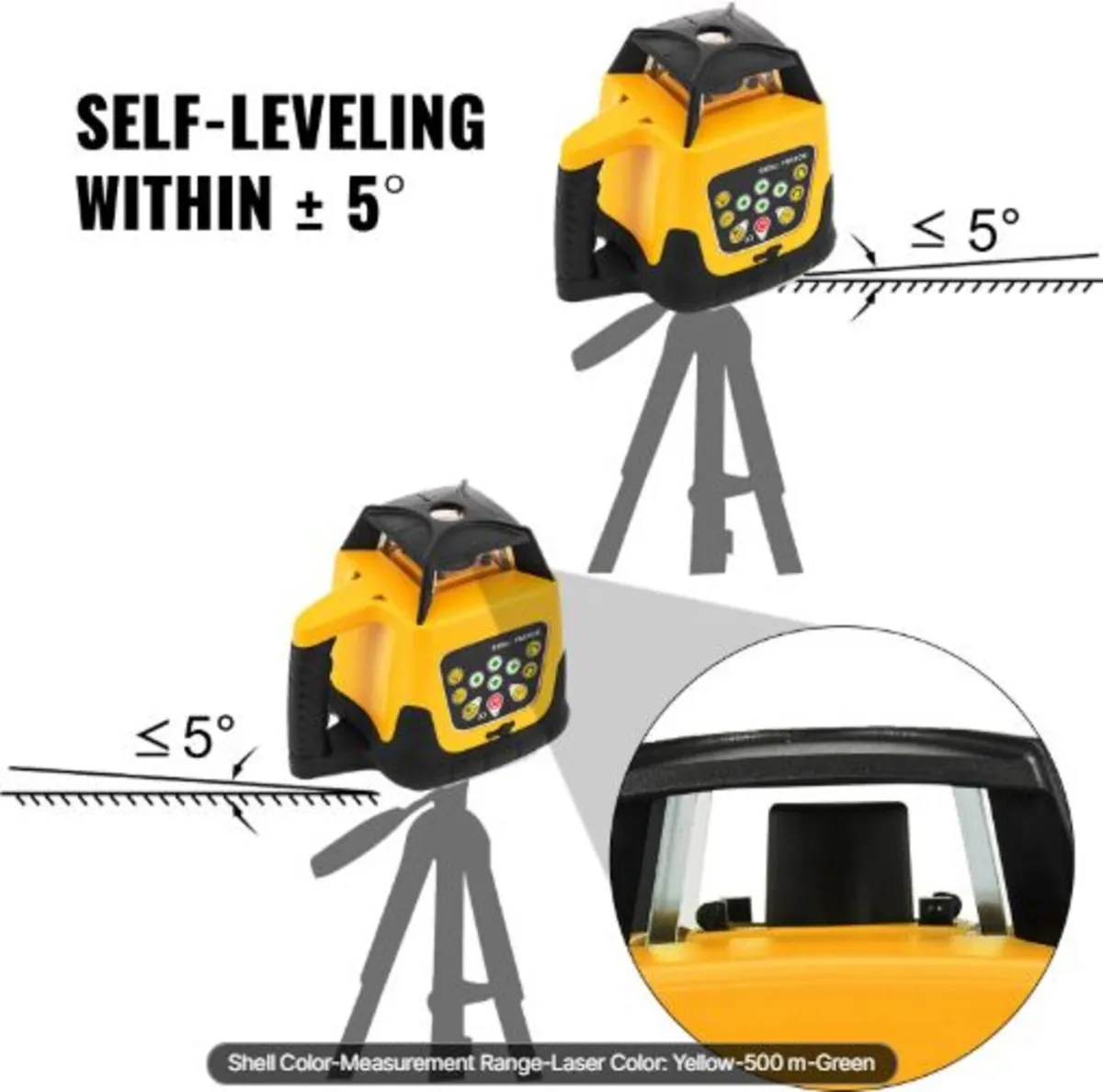 Rotary Laser Level Green Beam 500m Range Slope - Image 2