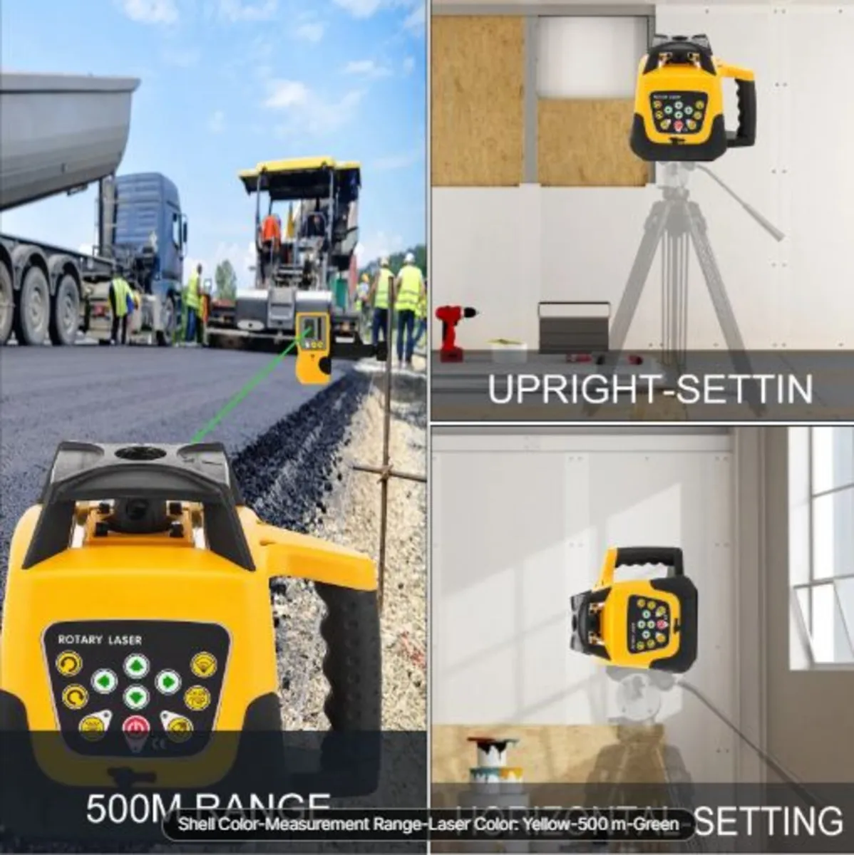 Rotary Laser Level Green Beam 500m Range Slope - Image 3
