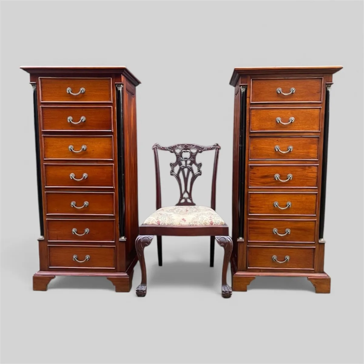 Rare pair of William Tillman tall boy chests - Image 1