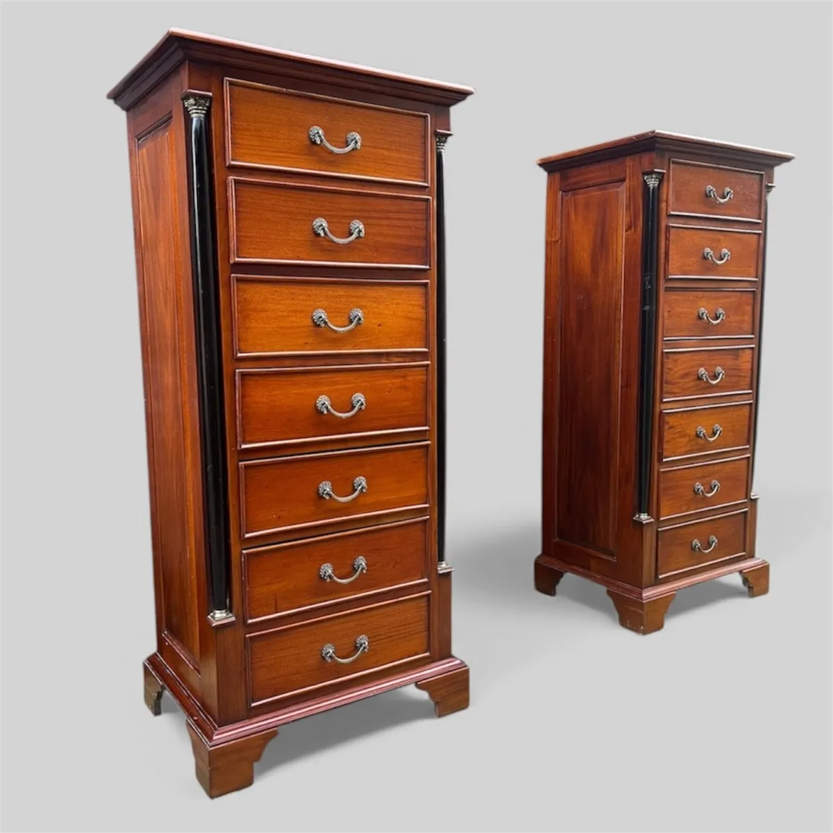 Rare pair of William Tillman tall boy chests - Image 3