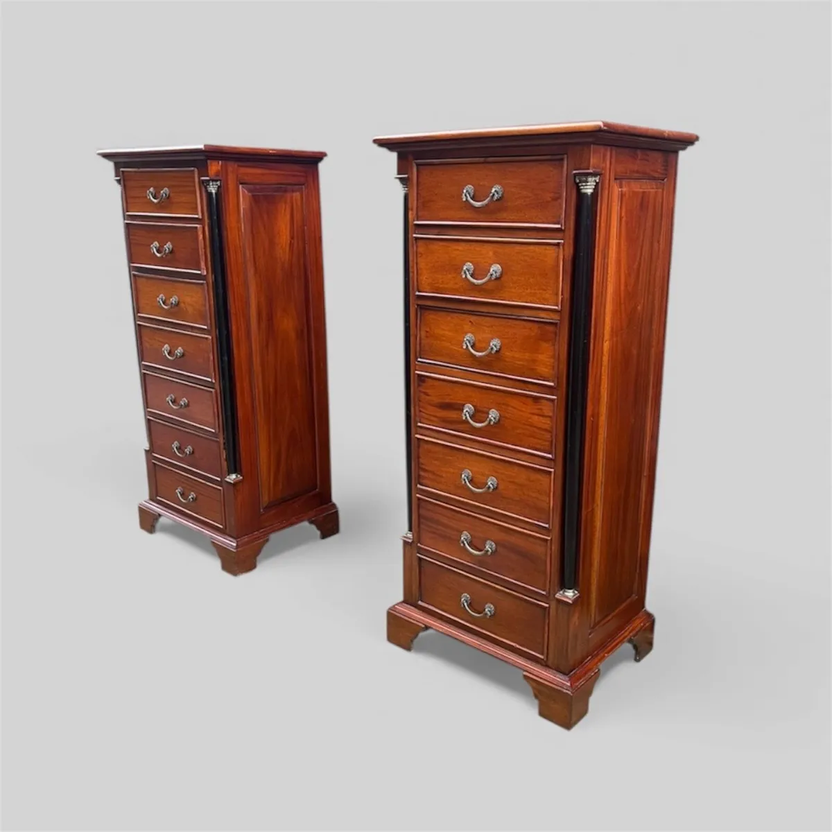 Rare pair of William Tillman tall boy chests - Image 4