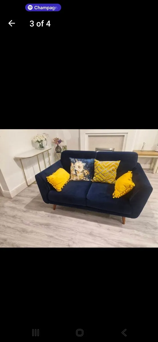 2 seater Velvet couch - Image 1