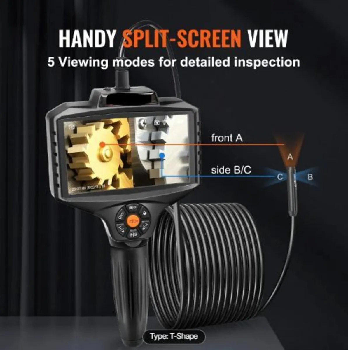Triple Lens Inspection Camera with Light, 12.7cm - Image 1