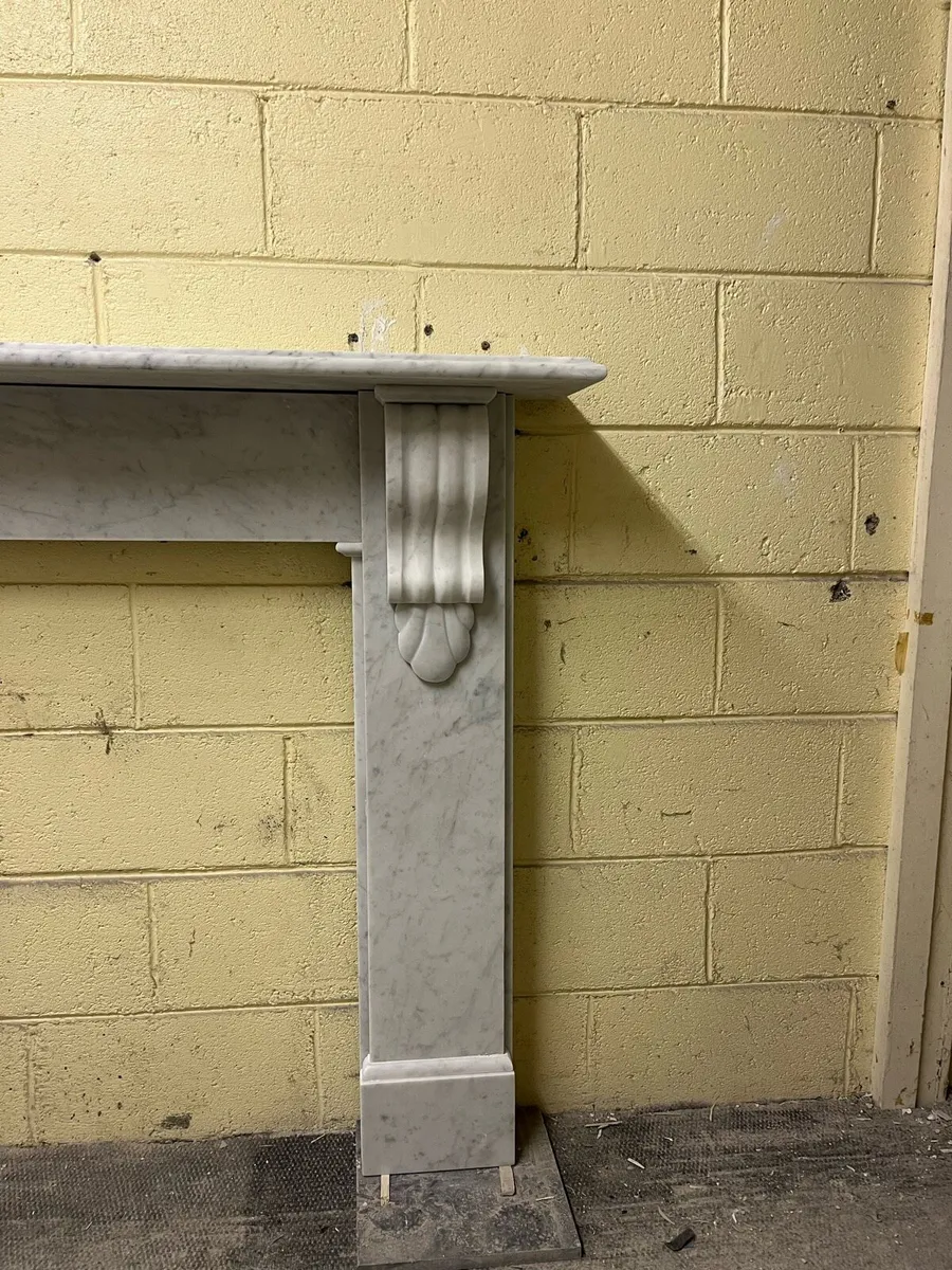 White marble fireplace - Image 4