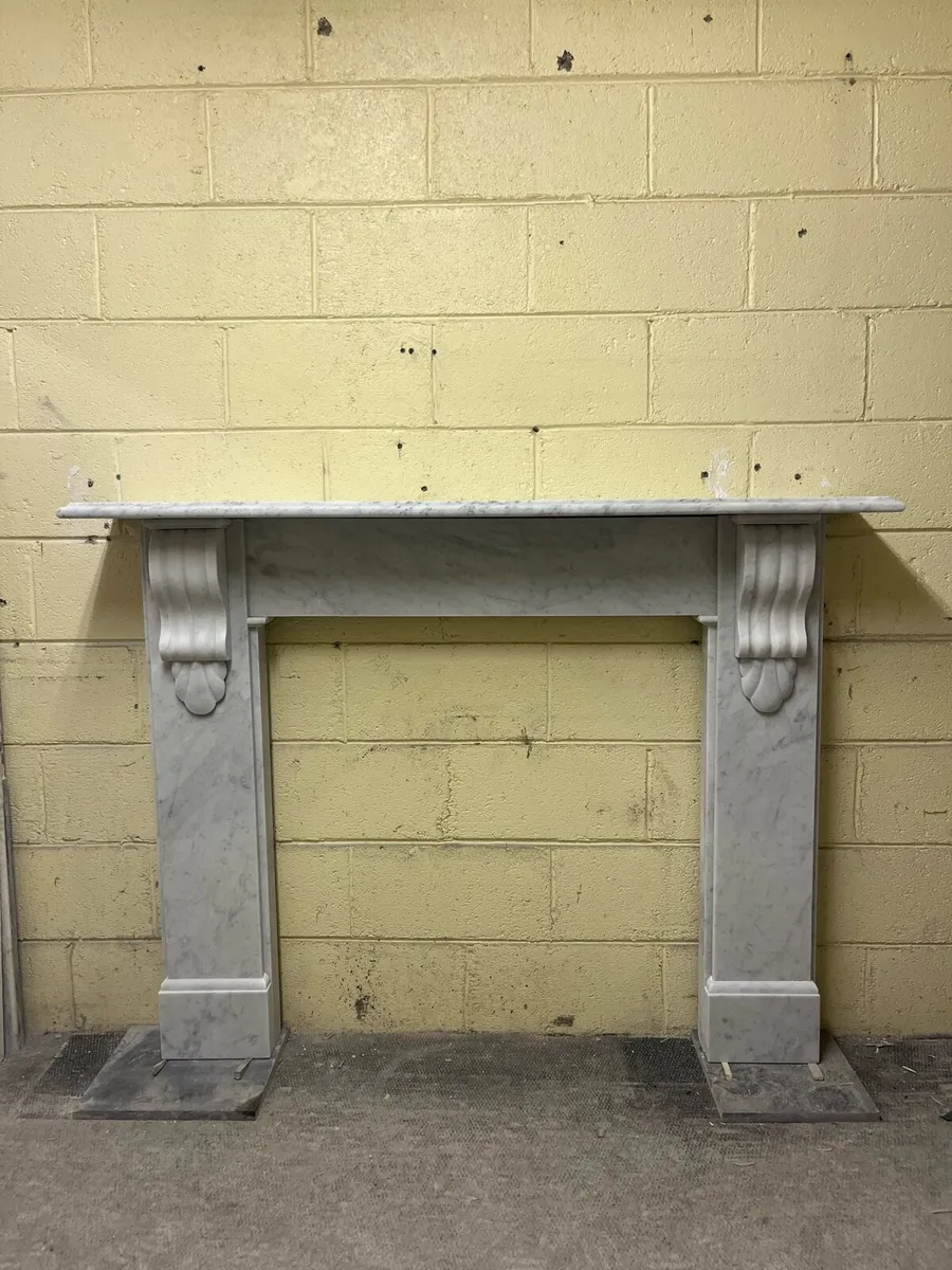 White marble fireplace - Image 1