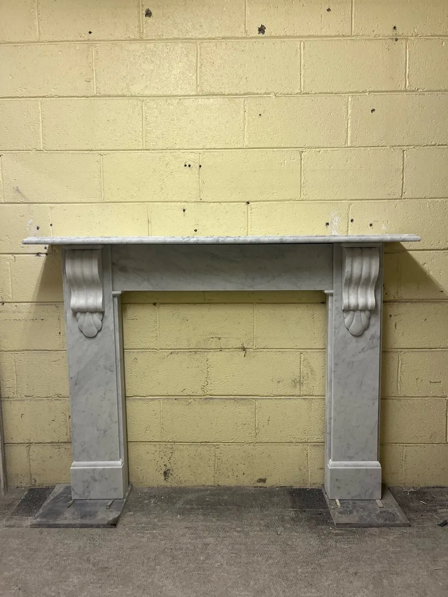 White marble fireplace - Image 2