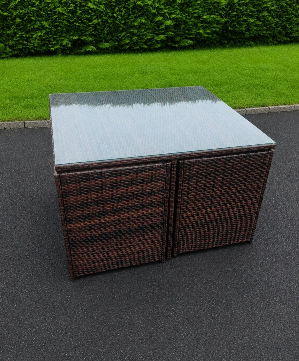 Rattan Cube Garden Furniture with 4 Armchairs - Image 2
