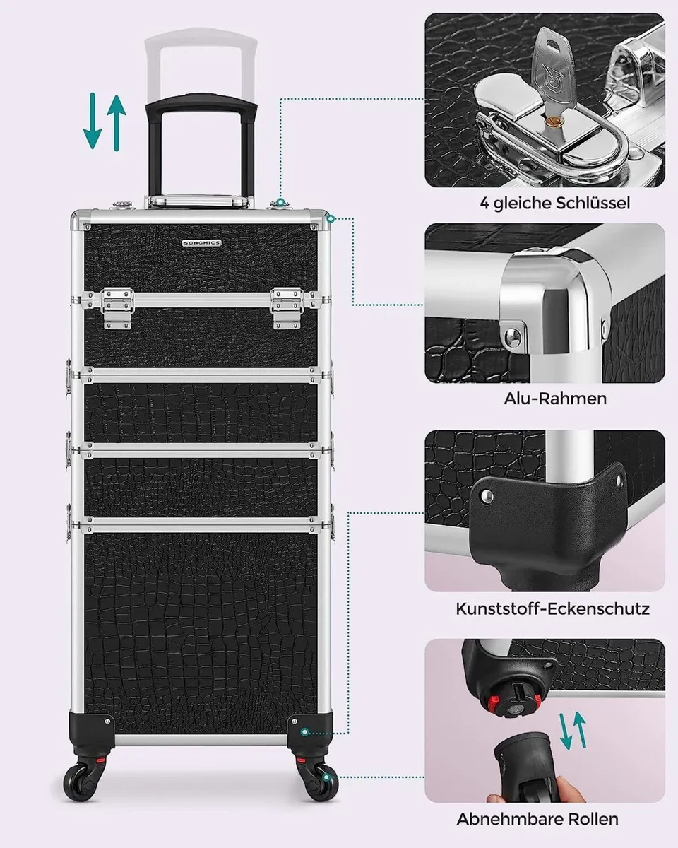 Makeup Trolley with Detachable Mini Cases - Image 1