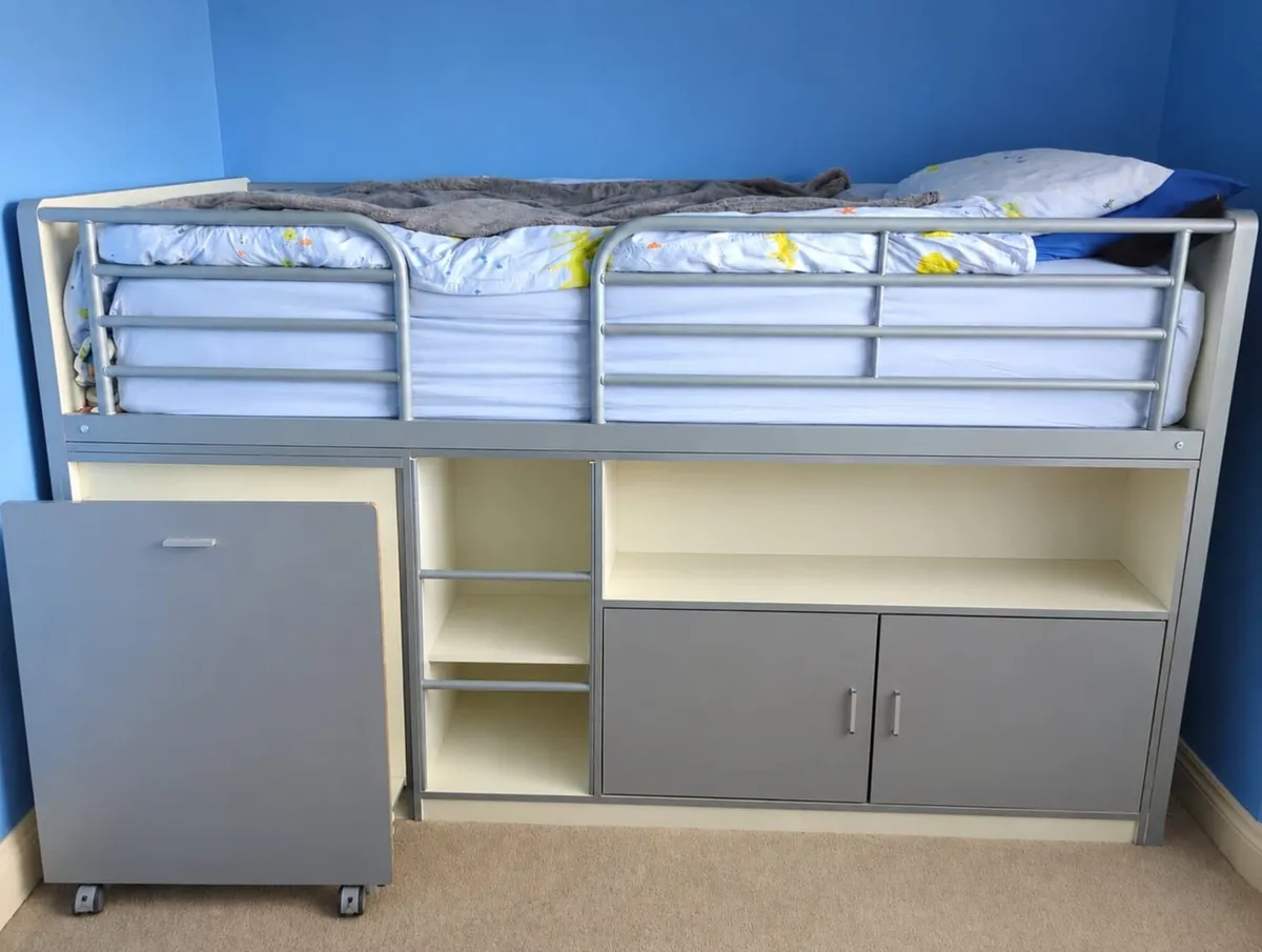 Bed - mid range single bed with desk, shelf, press - Image 2