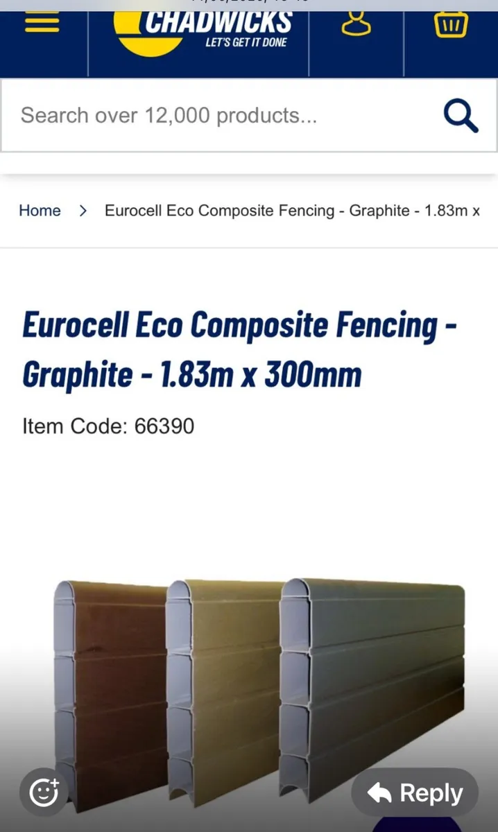 Eurocell Eco Composites Fencing panels-Graphite