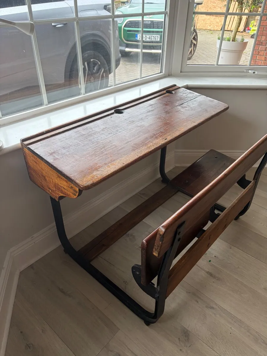 Antique schooldesk - Image 2