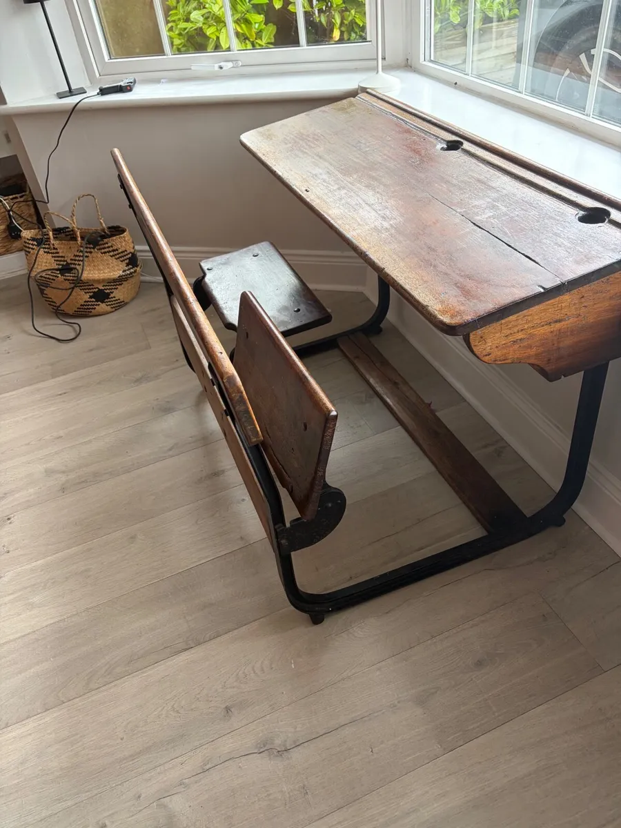 Antique schooldesk - Image 4