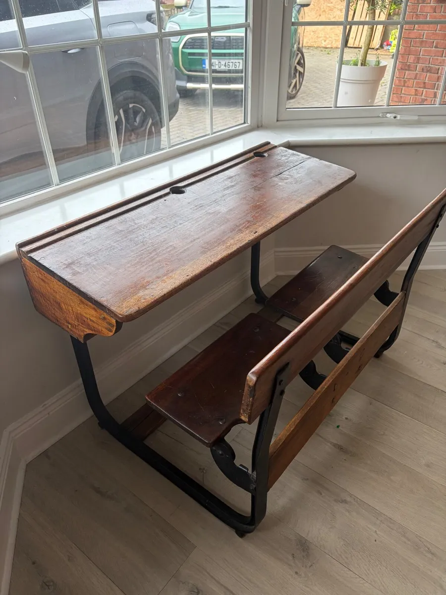 Antique schooldesk - Image 1