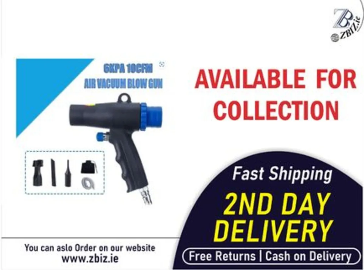 Air Duster Compressor Vacuum Blow Suction Gun Kit - Image 1