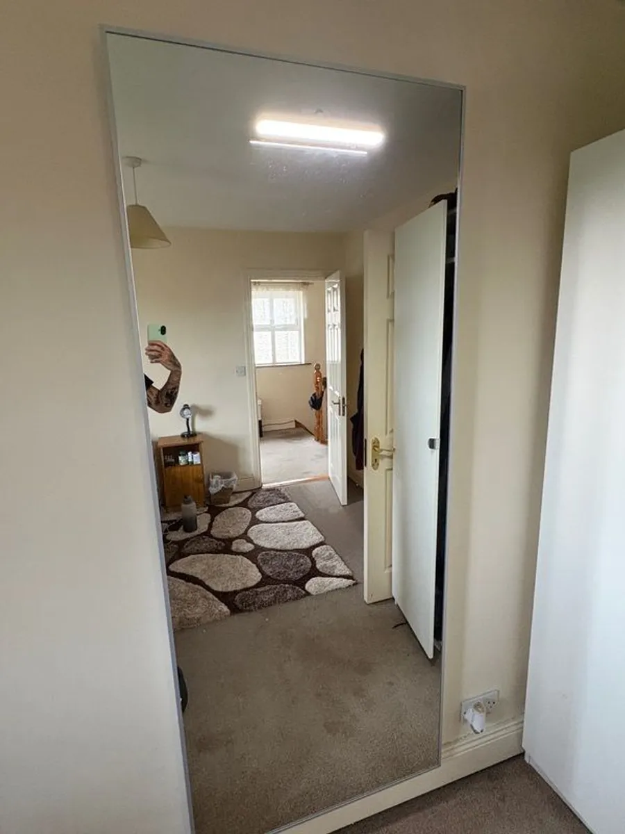 Full length body mirror silver frame (2+metres) - Image 1