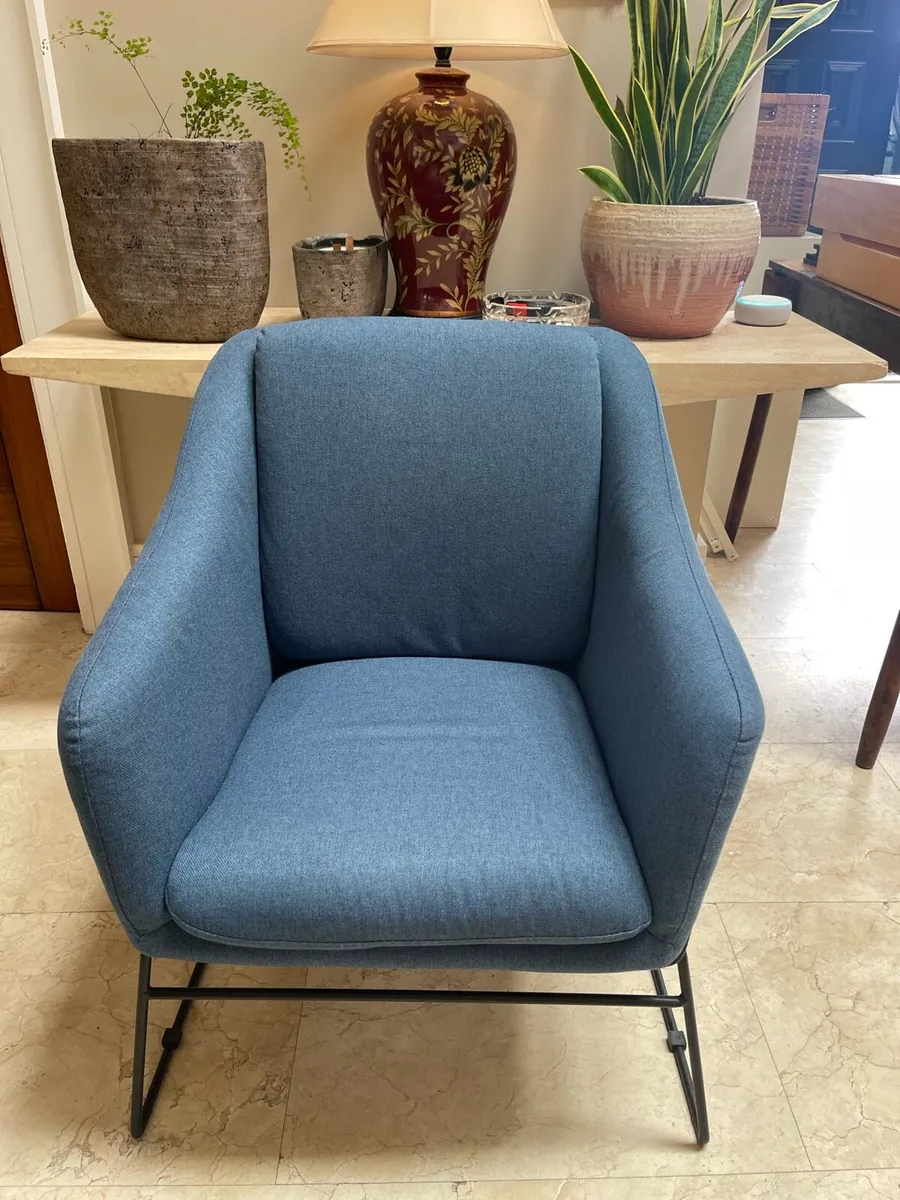 As New - Beautiful Blue Modern Armchair - Deliver