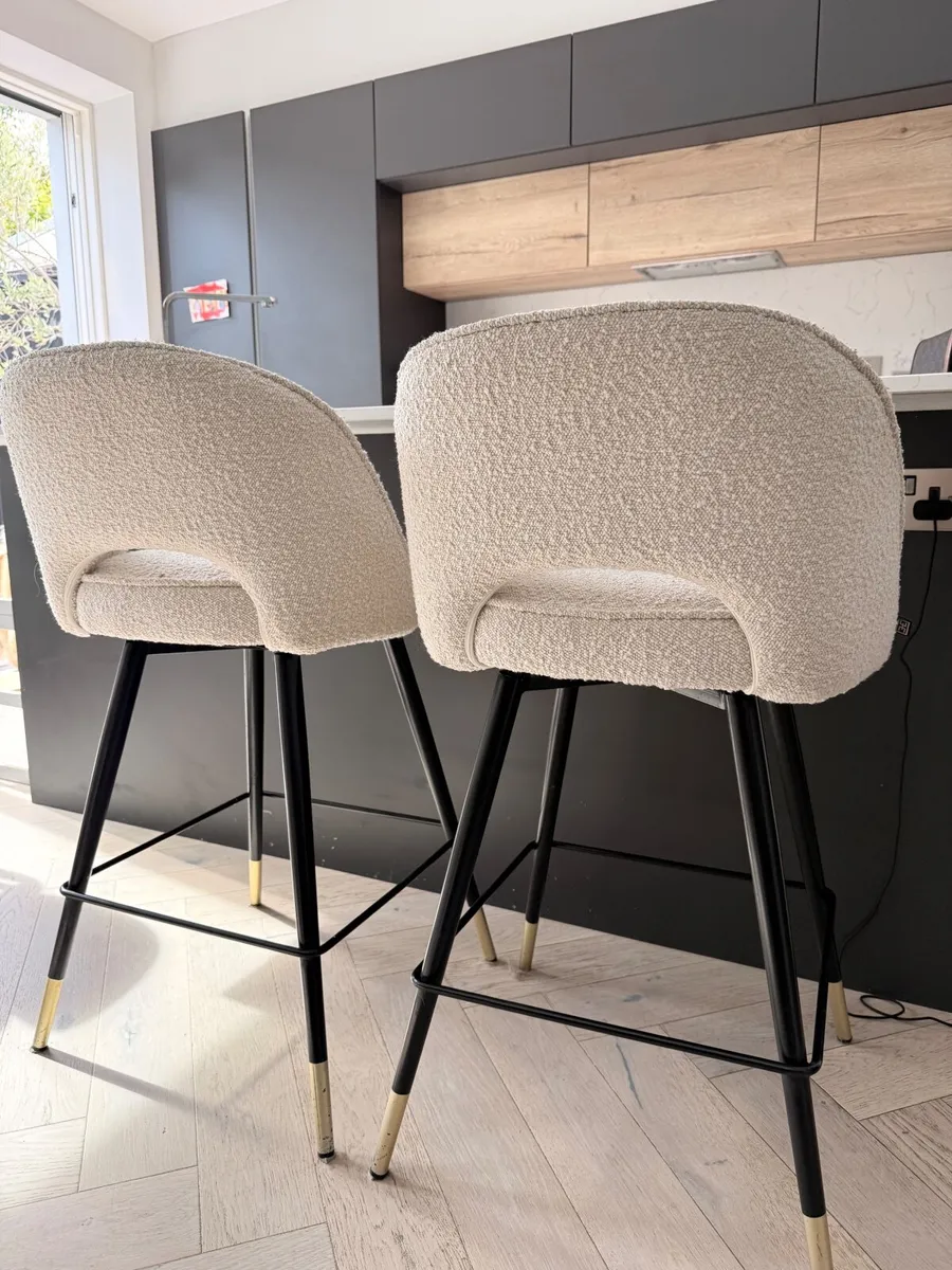 Eichholtz boucle counter stools - Image 1