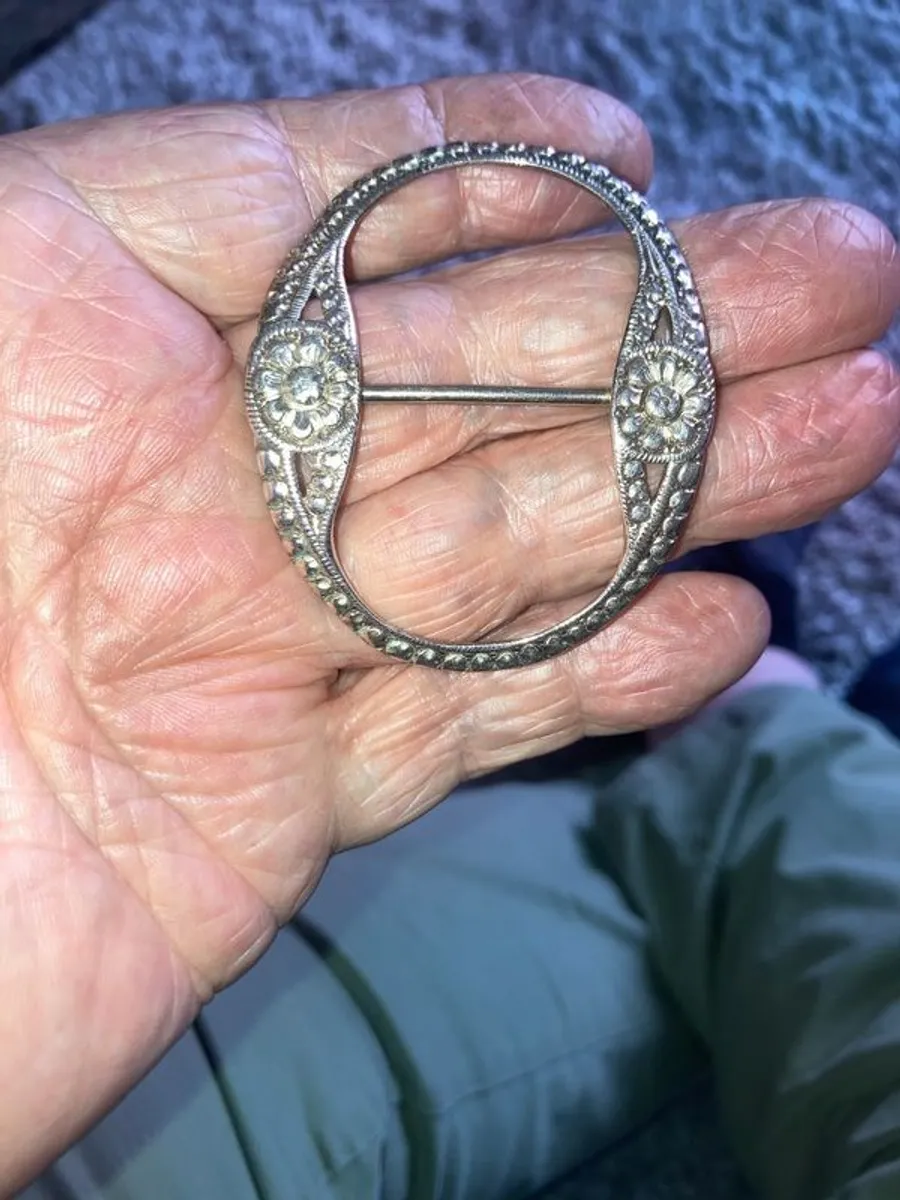 Two antique silver buckles over 200 years old - Image 2