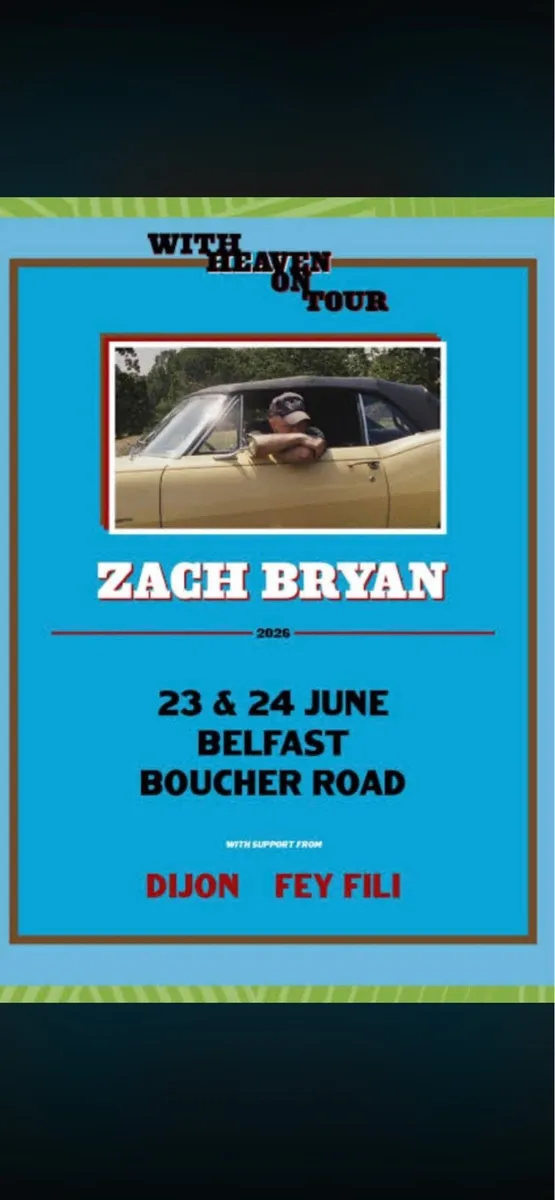 Zach Bryan tickets Belfast - Image 1