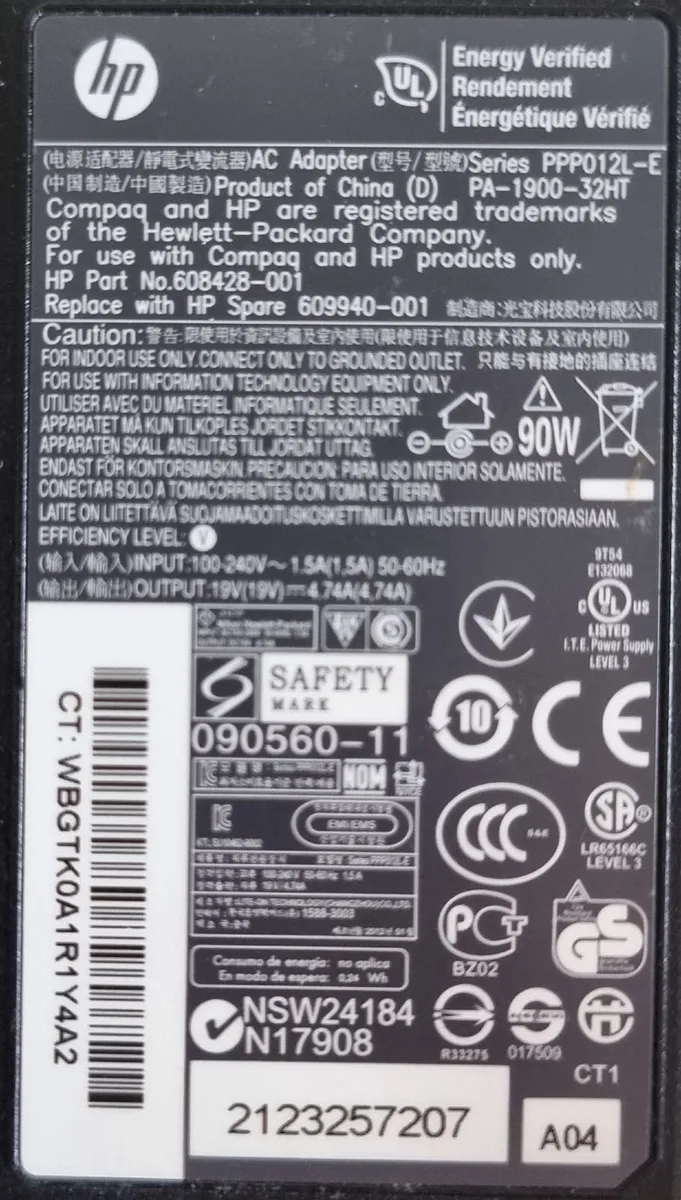 HP 90w AC Adapter Laptop Charger - Image 3