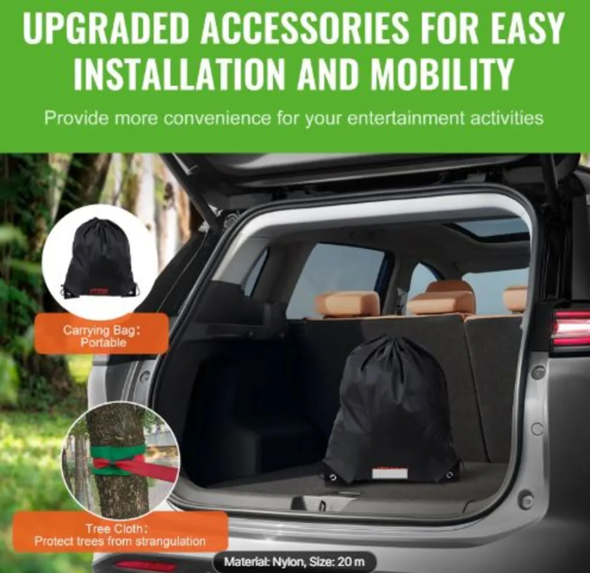 Zipline Kit for Kids and Adult, 65 ft Zip Line Kit - Image 3