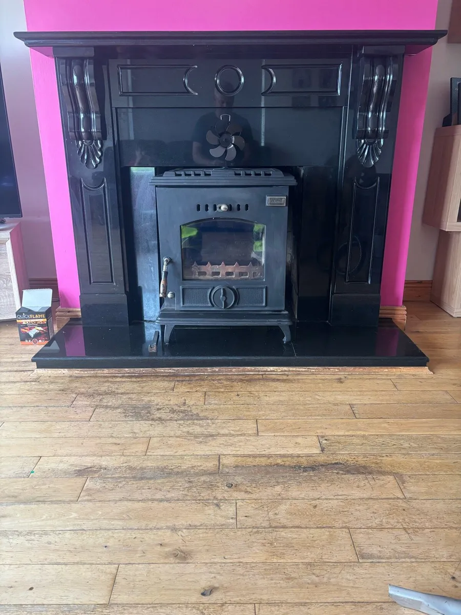 Marble Fireplace and Stove - Image 1