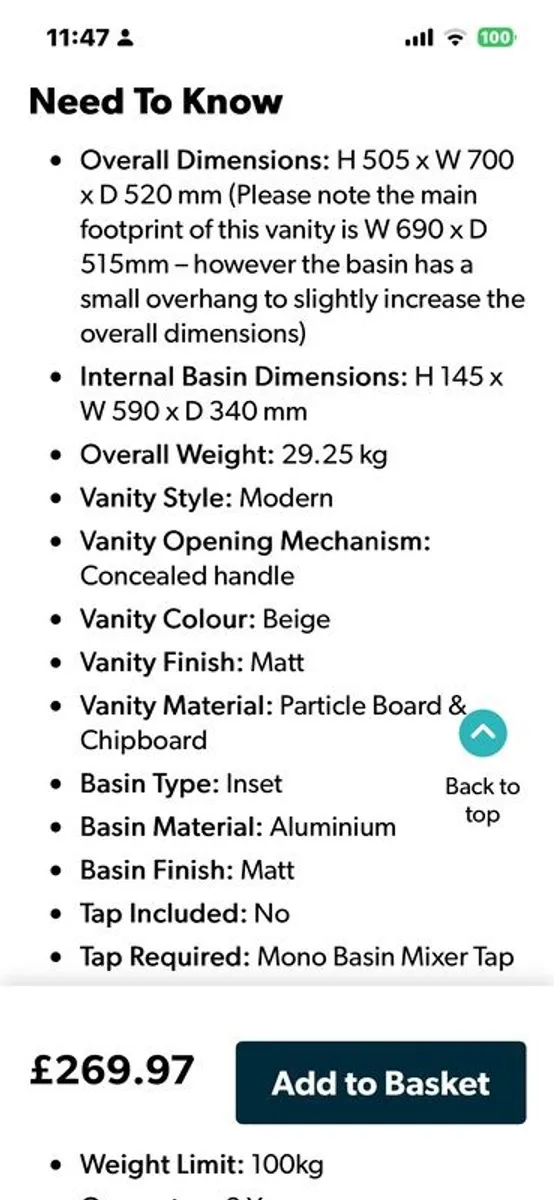 bathroom vanity unit with basin - Image 4