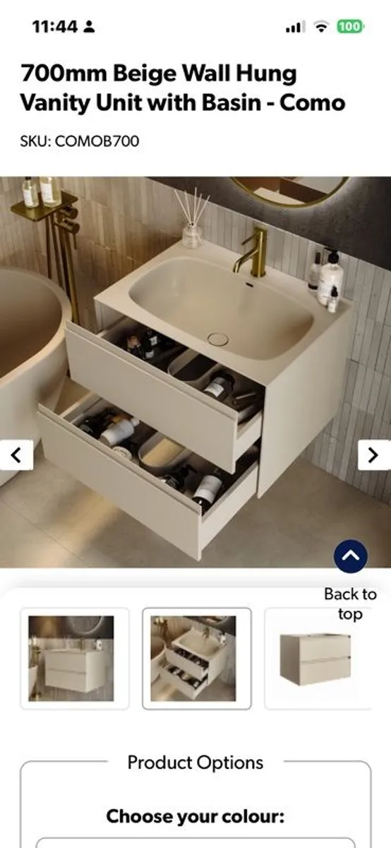 bathroom vanity unit with basin - Image 2