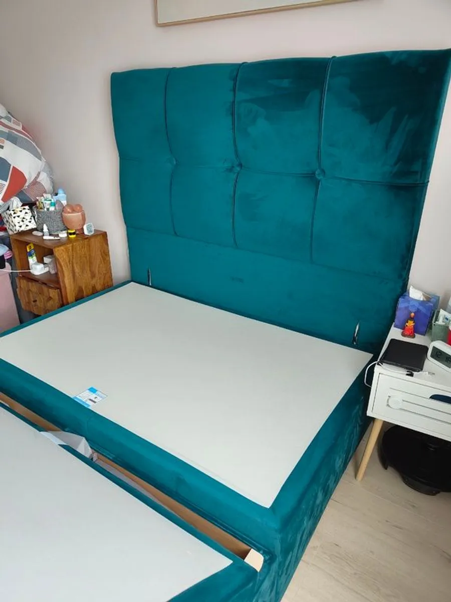 Respa King Size Half-Ottoman Divan Storage Bed Base & Matching Headboar - Image 3