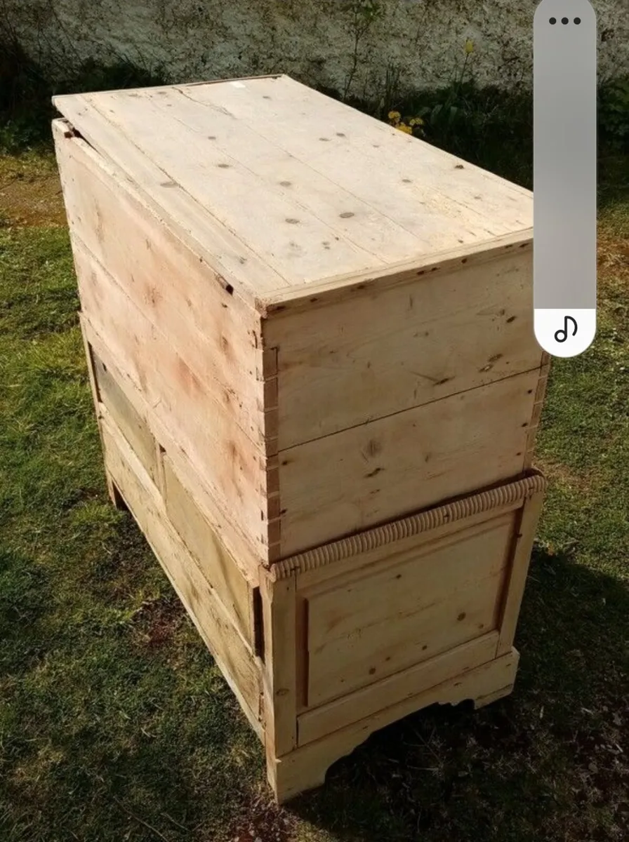 Antique Irish Pine Furniture Blanket Chest - Image 3
