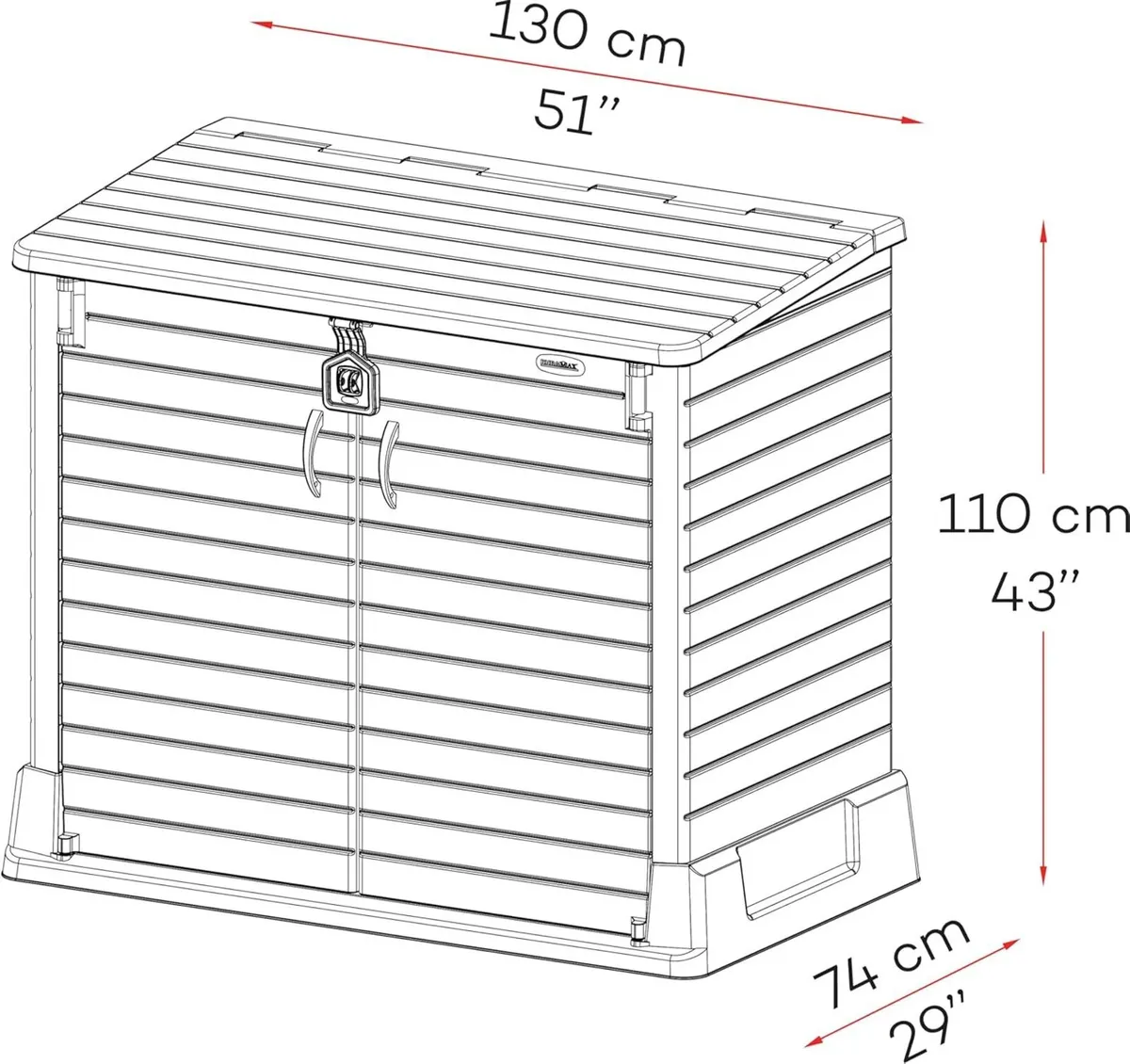 Cedargrain StoreAway 850L Plastic Garden Storage - Image 3
