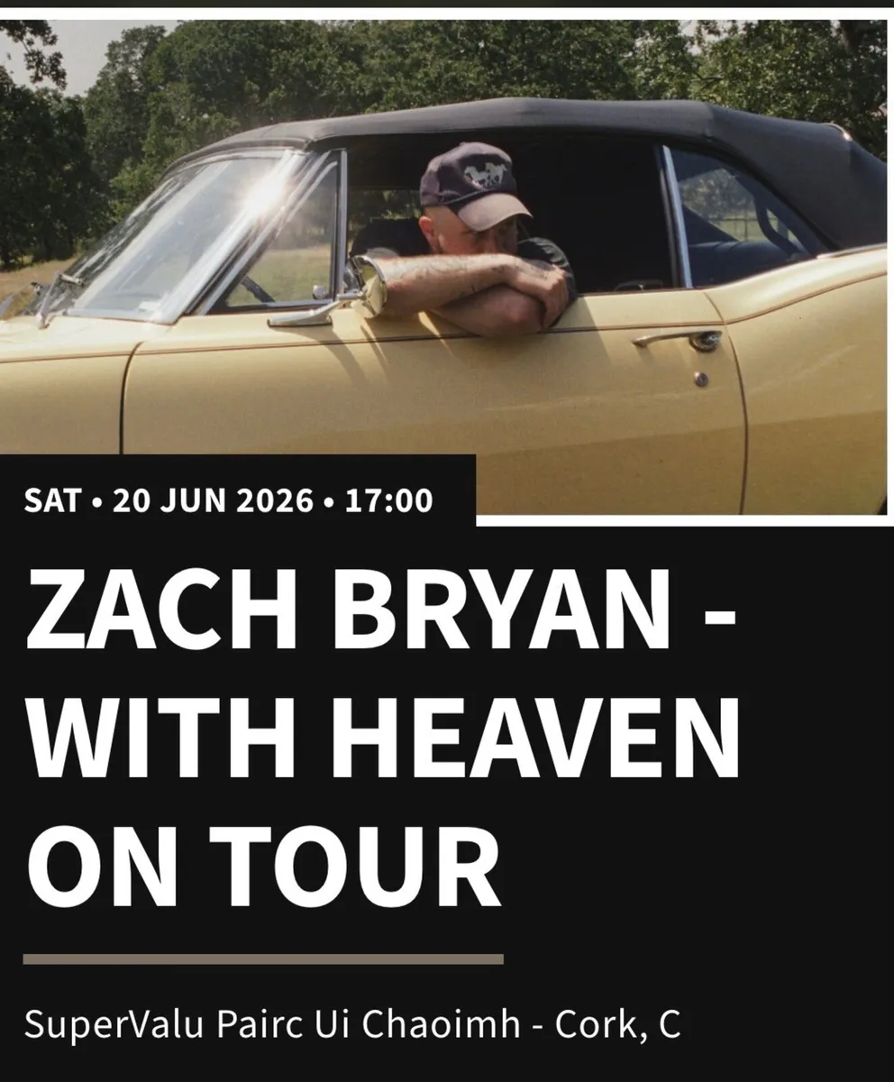 Zach Bryan Concert Tickets Sat 20 June - Image 1