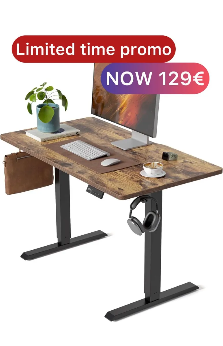 Electric Standing Desk 100 X 60 cm Heigh Adjustabl - Image 1