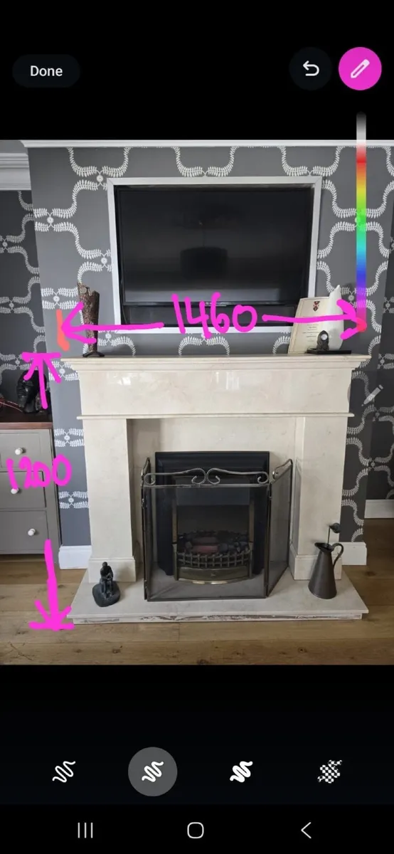 Solid marble fireplace - Image 2
