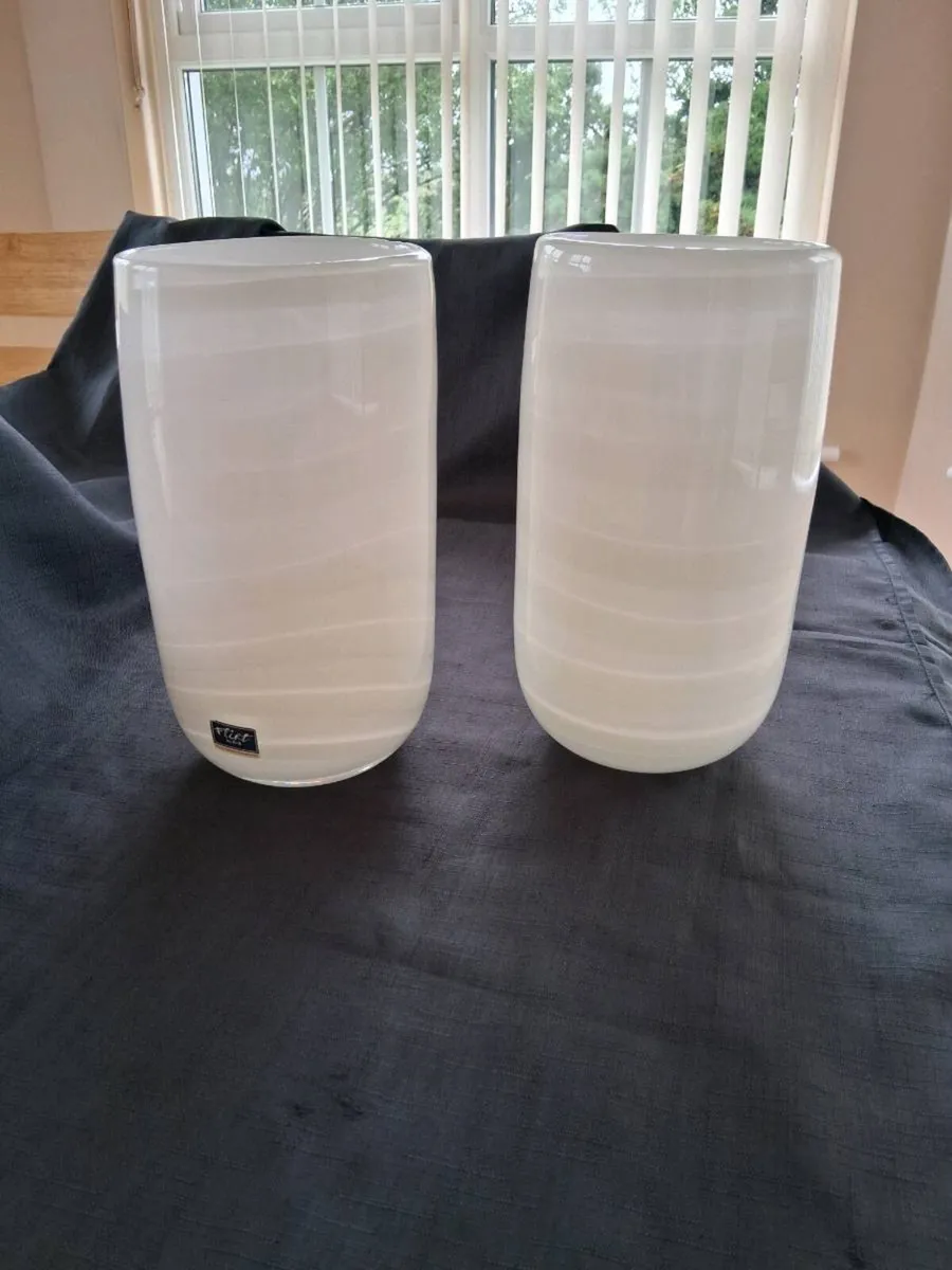 2 Large Glass Blown Vase's - Image 1