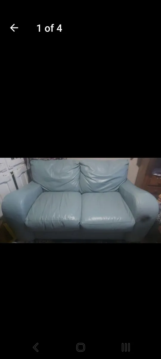 2 seater leather sofa - Image 1