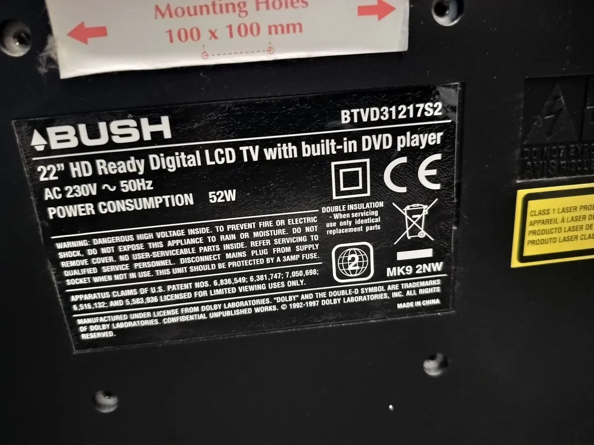 20inch BUSH TV with build in DVD - Image 3