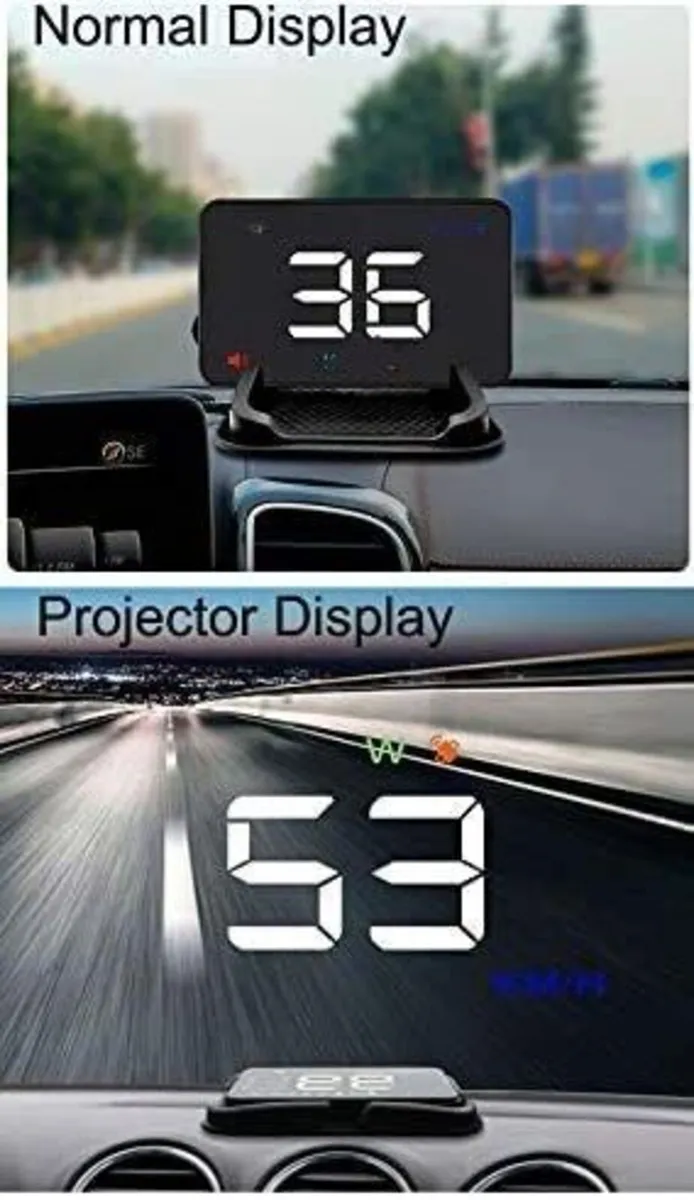 GPS Speed Display Large Font Windshield Reflection - Image 1