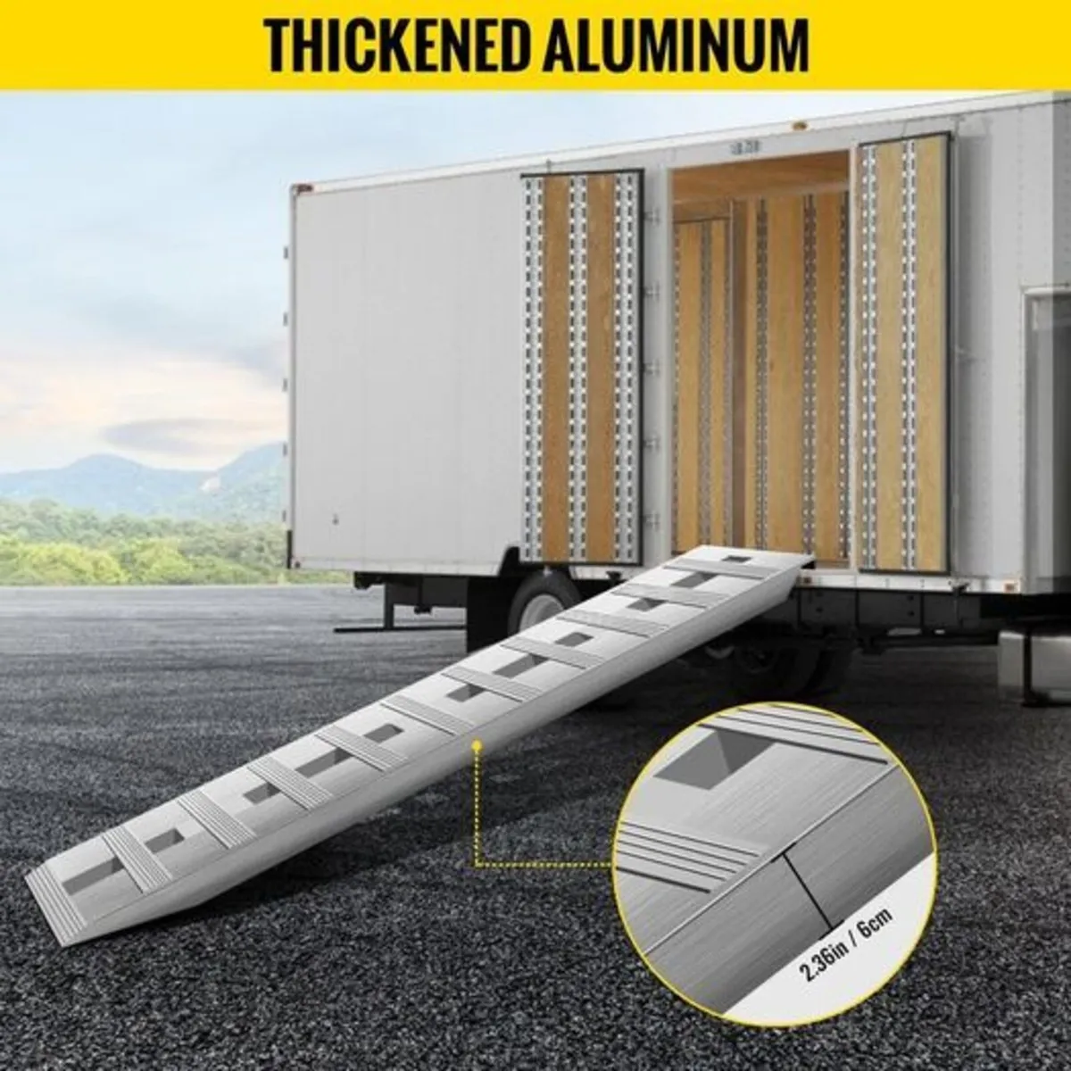 1520 x 305mm Aluminum Ramps 2 Pcs ATV Ramps Loadin - Image 3