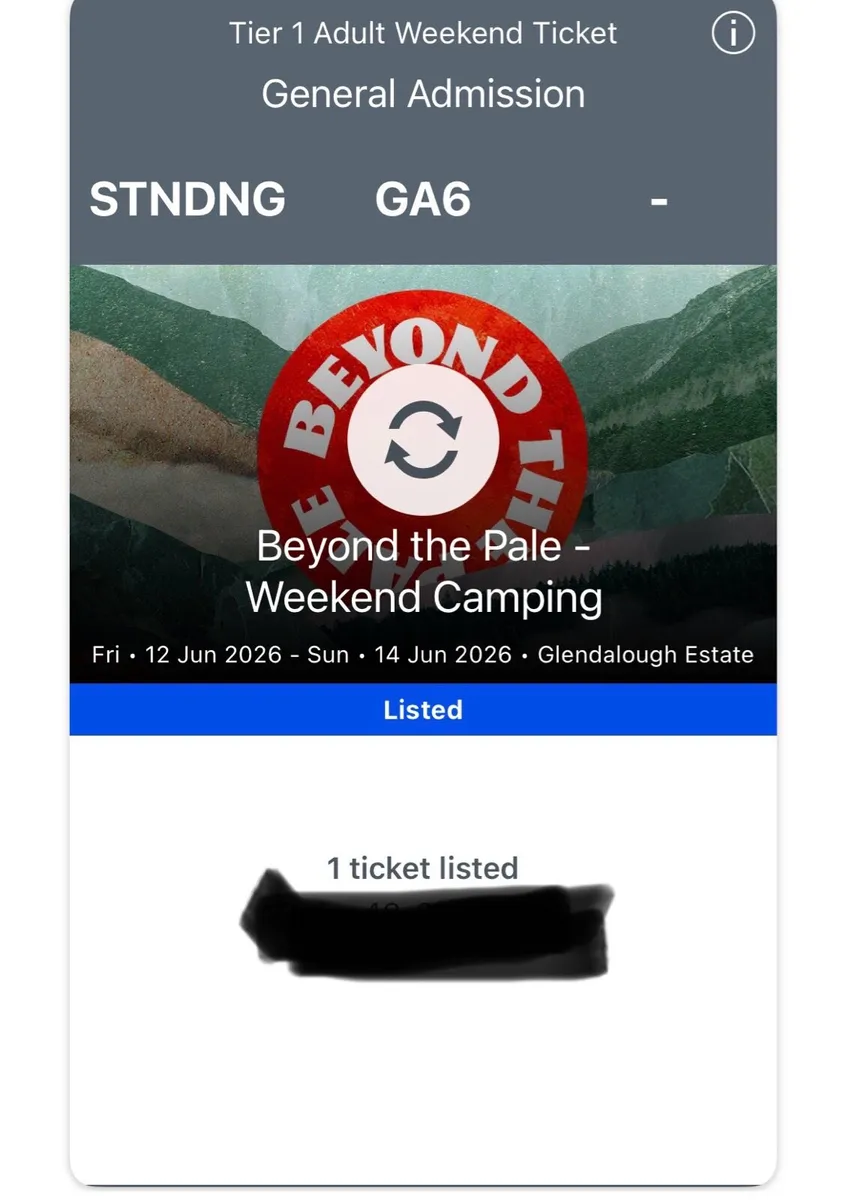 Beyond The Pale Single Camping Ticket